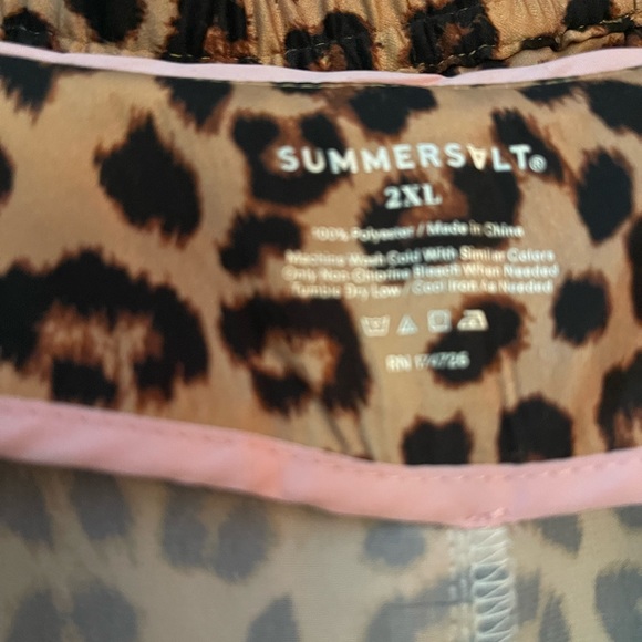 NWOT Womens plus size 2XL Summersalt pink and leopard silky pajama set - Picture 9 of 9